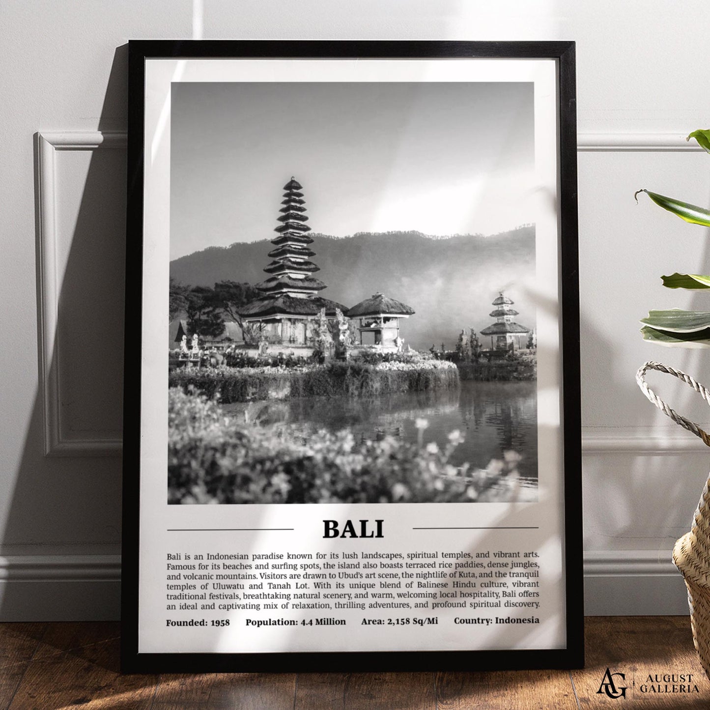 Bali Black & White City Print