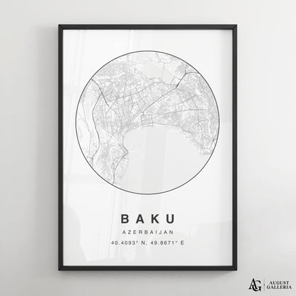 Baku Minimalist Map