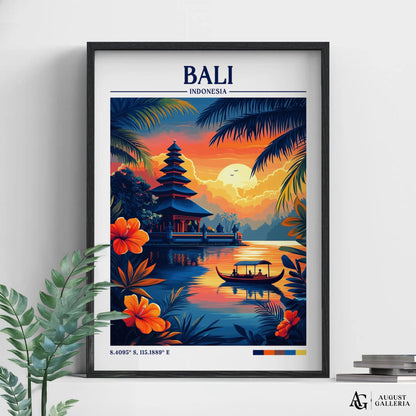 Bali Indonesia Retro Travel Print