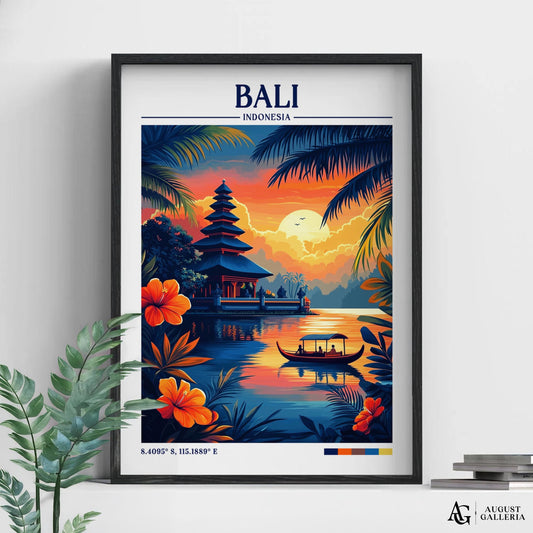 Bali Indonesia Retro Travel Print