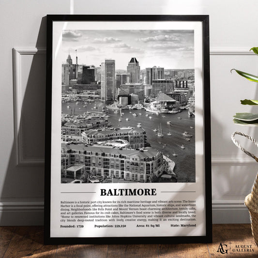 Baltimore Black & White City Print