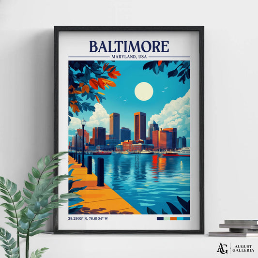 Baltimore Maryland Retro Travel Print