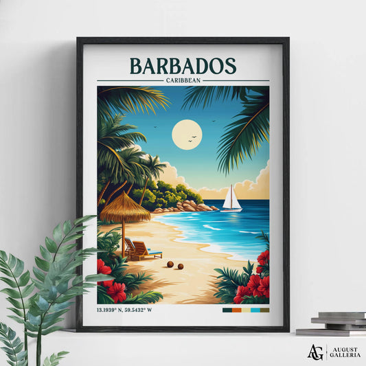 Barbados Caribbean Retro Travel Print