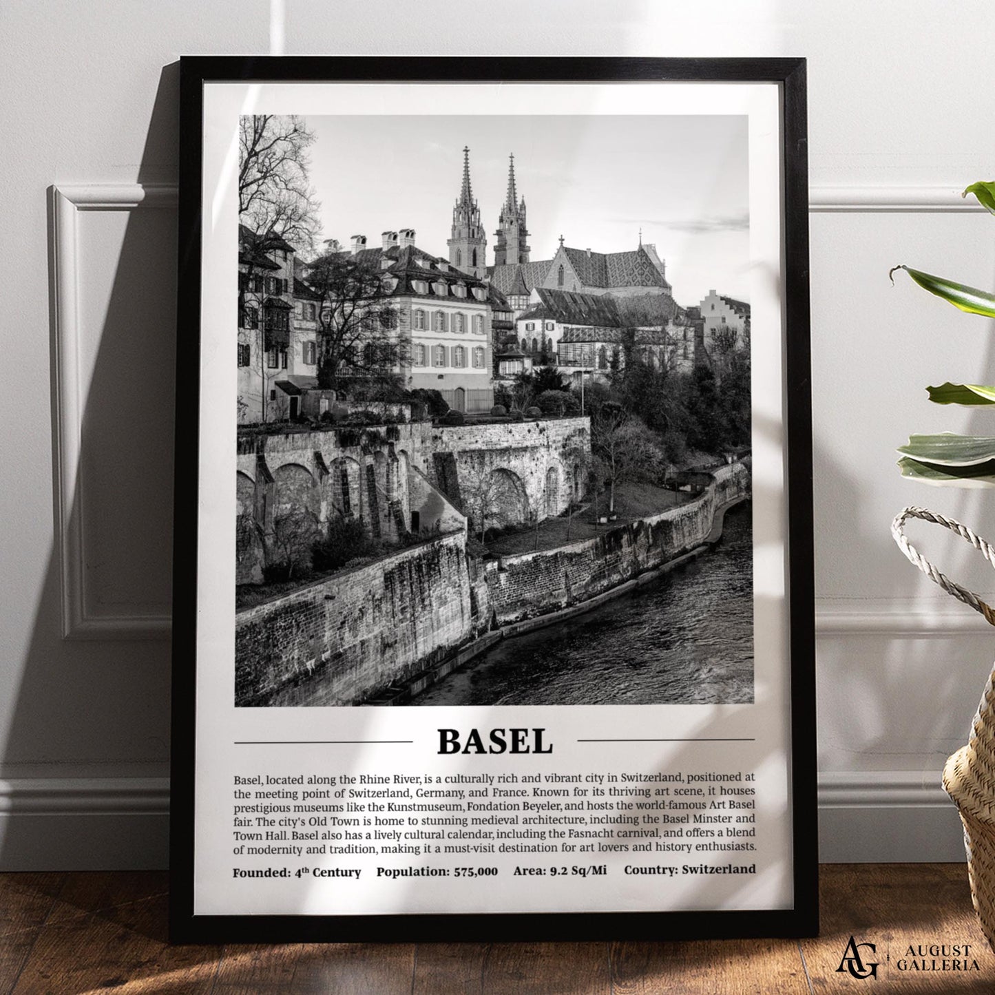 Basel Black & White City Print