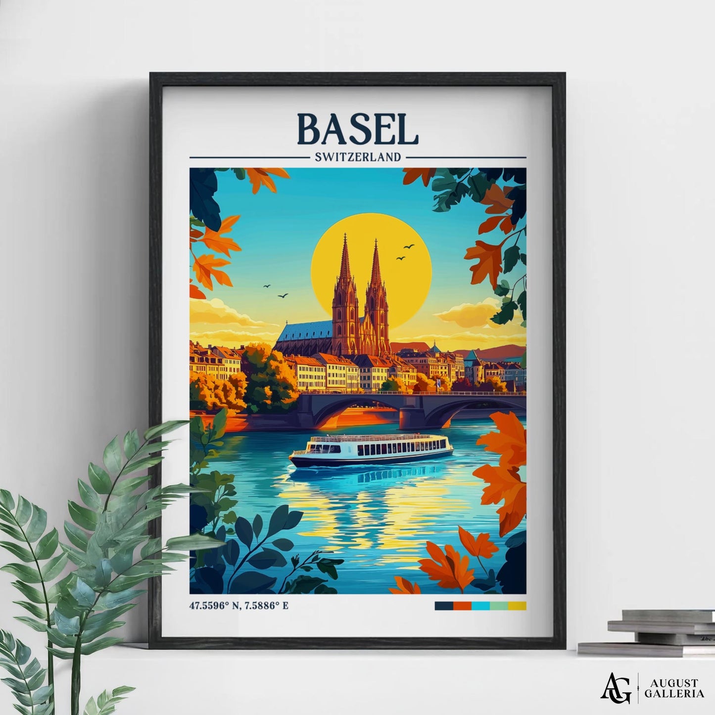 Basel Switzerland Retro Travel Print