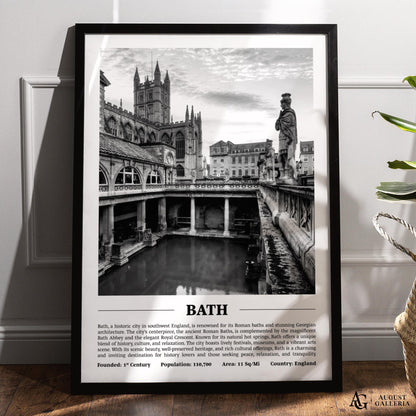 Bath Black & White City Print