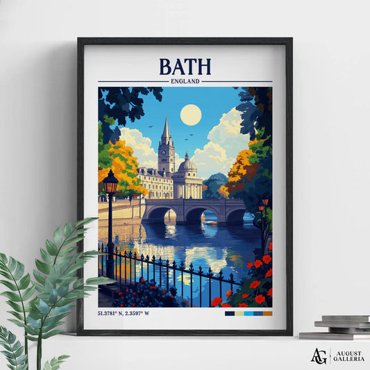 Bath England Retro Travel Print