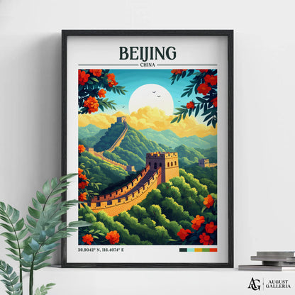 Beijing China Retro Travel Print