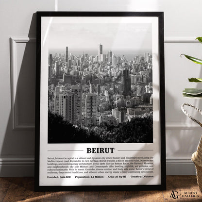 Beirut Black & White City Print