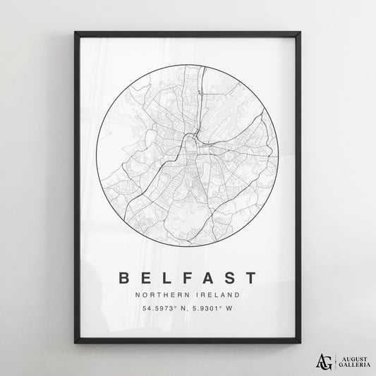 Belfast Minimalist Map