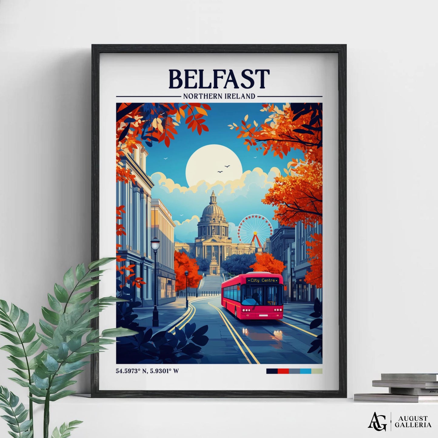 Belfast Northern Ireland Retro Travel Print