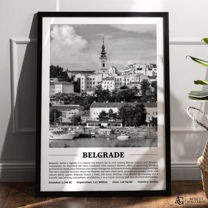 Belgrade Black & White City Print