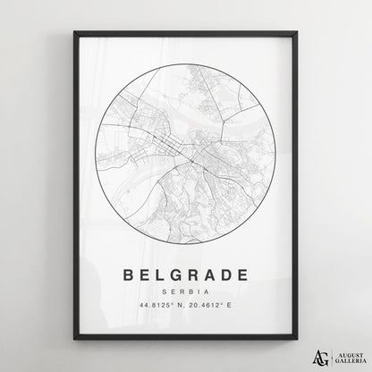 Belgrade Minimalist Map