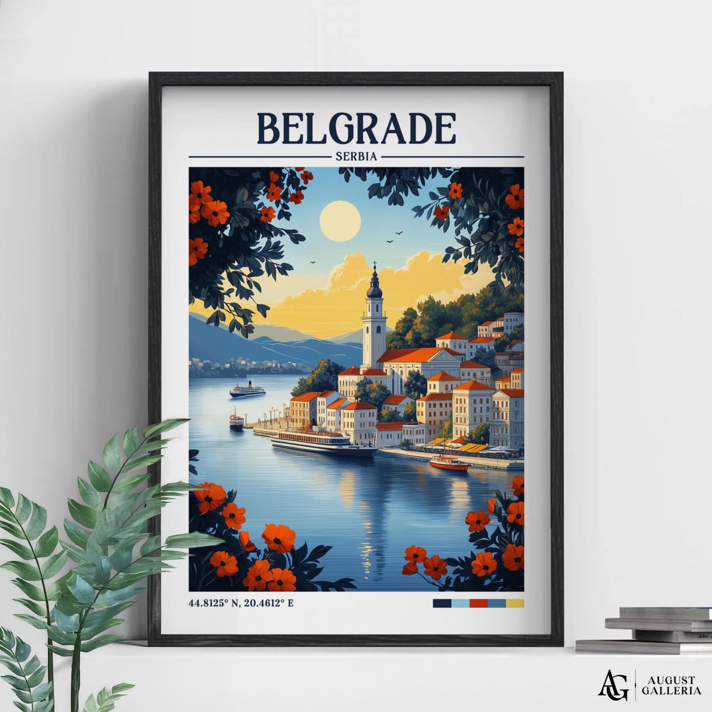 Belgrade Serbia Retro Travel Print