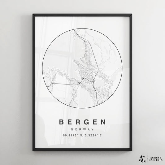 Bergen Minimalist Map