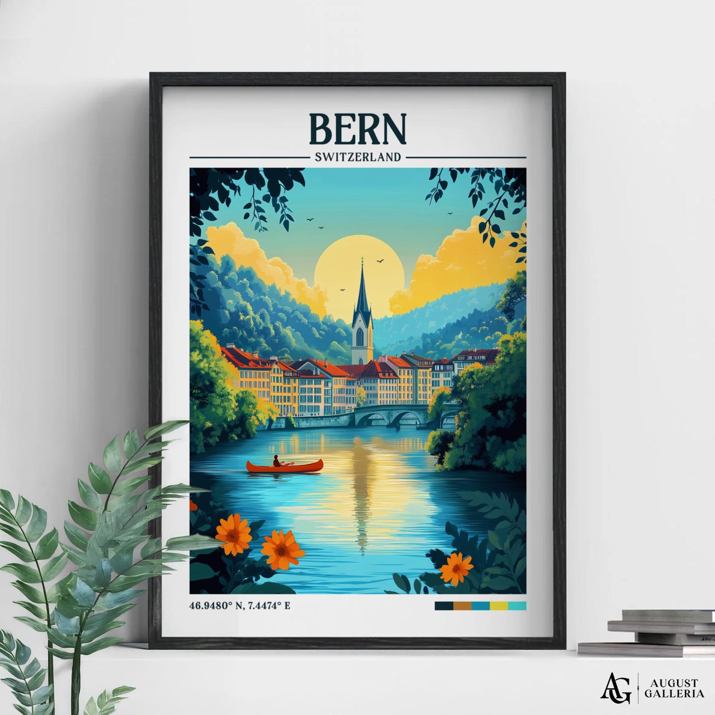 Bern Switzerland Retro Travel Print