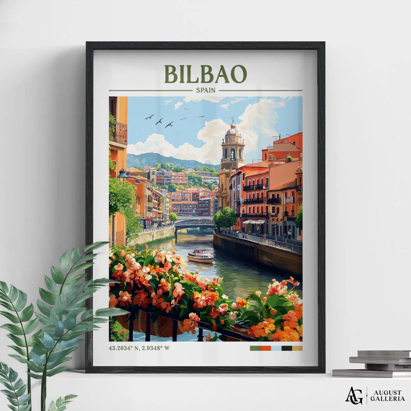 Bilbao Spain Retro Travel Print