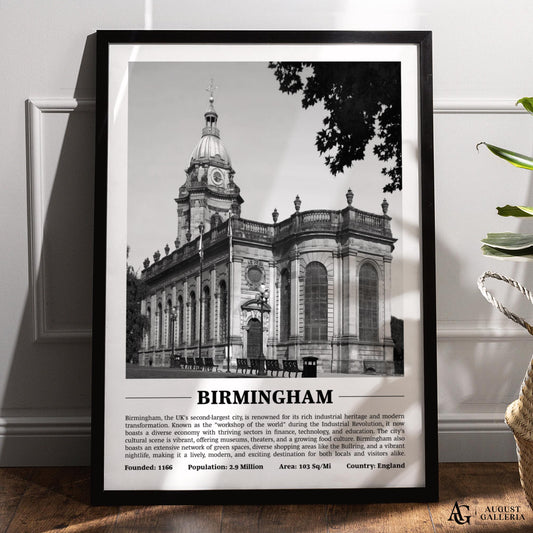 Birmingham Black & White City Print