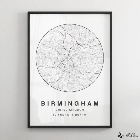 Birmingham Minimalist Map