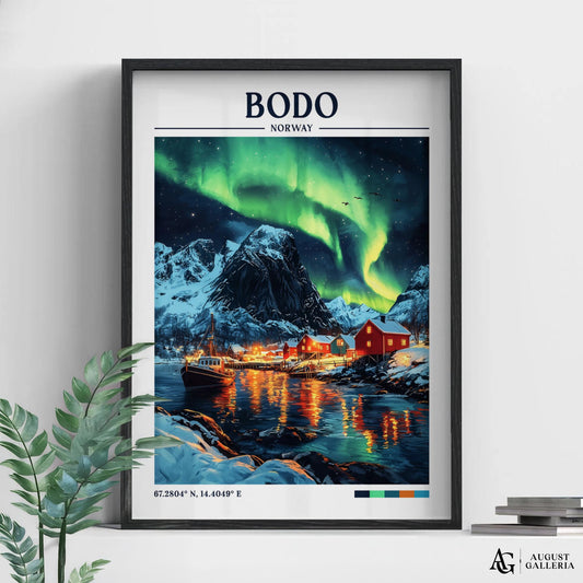 Bodo Norway Retro Travel Print