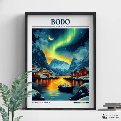 Bodo Norway Retro Travel Print