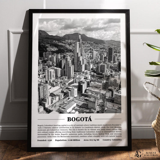 Bogotá Black & White City Print