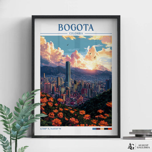 Bogota Colombia Retro Travel Print