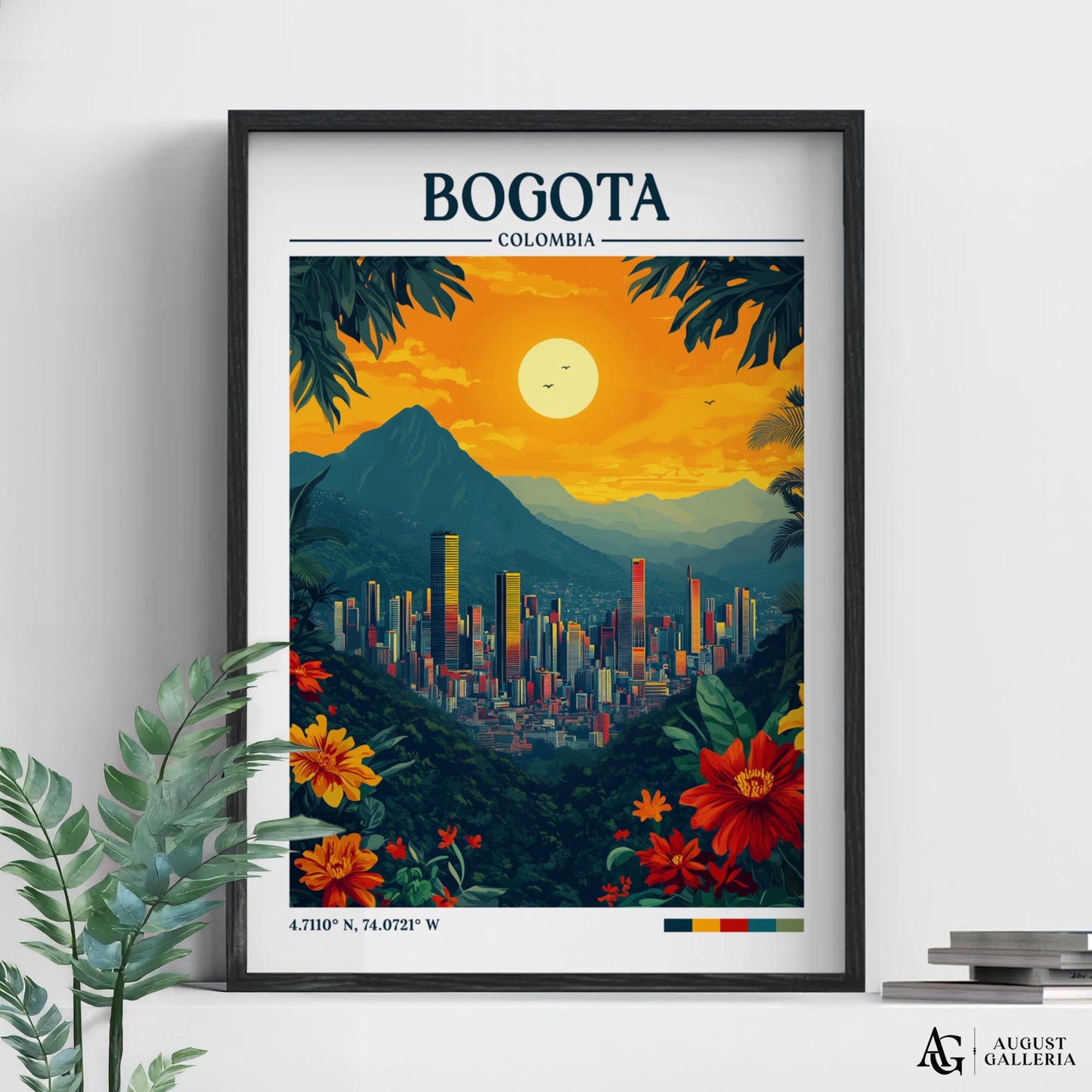 Bogota Colombia Retro Travel Print