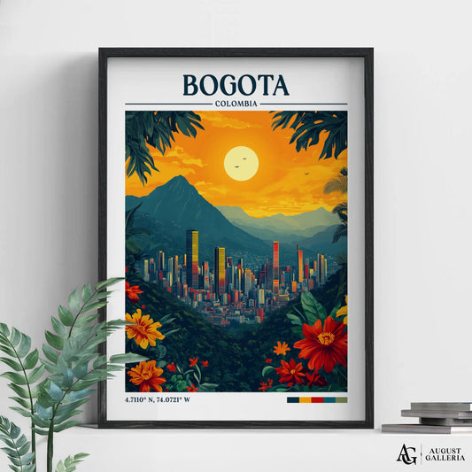 Bogota Colombia Retro Travel Print