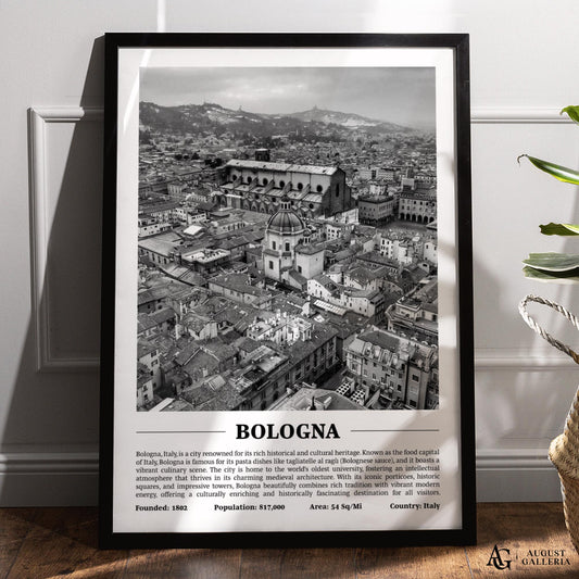 Bologna Black & White City Print