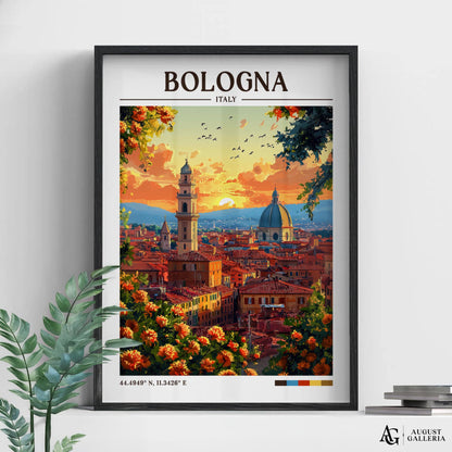 Bologna Italy Retro Travel Print