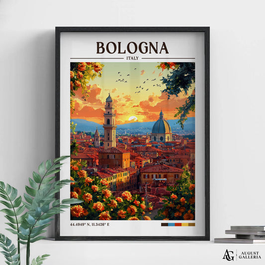 Bologna Italy Retro Travel Print