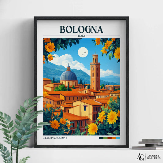 Bologna Italy Retro Travel Print