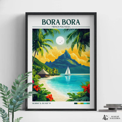 Bora Bora Retro Travel Print