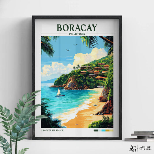 Boracay Philippines Retro Travel Print