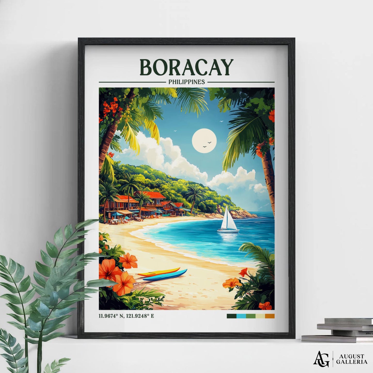 Boracay Philippines Retro Travel Print
