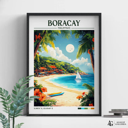 Boracay Philippines Retro Travel Print