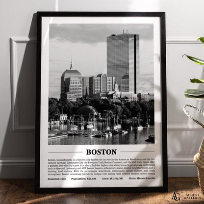 Boston Black & White City Print