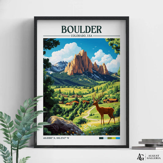 Boulder Colorado Retro Travel Print