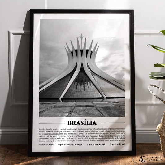 Brasília Black & White City Print