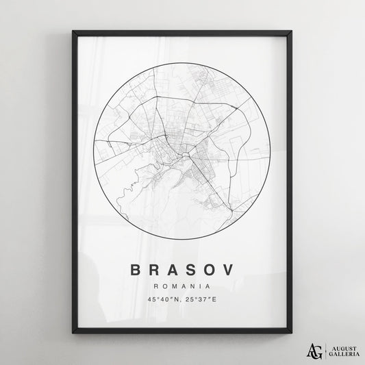 Brasov Minimalist Map