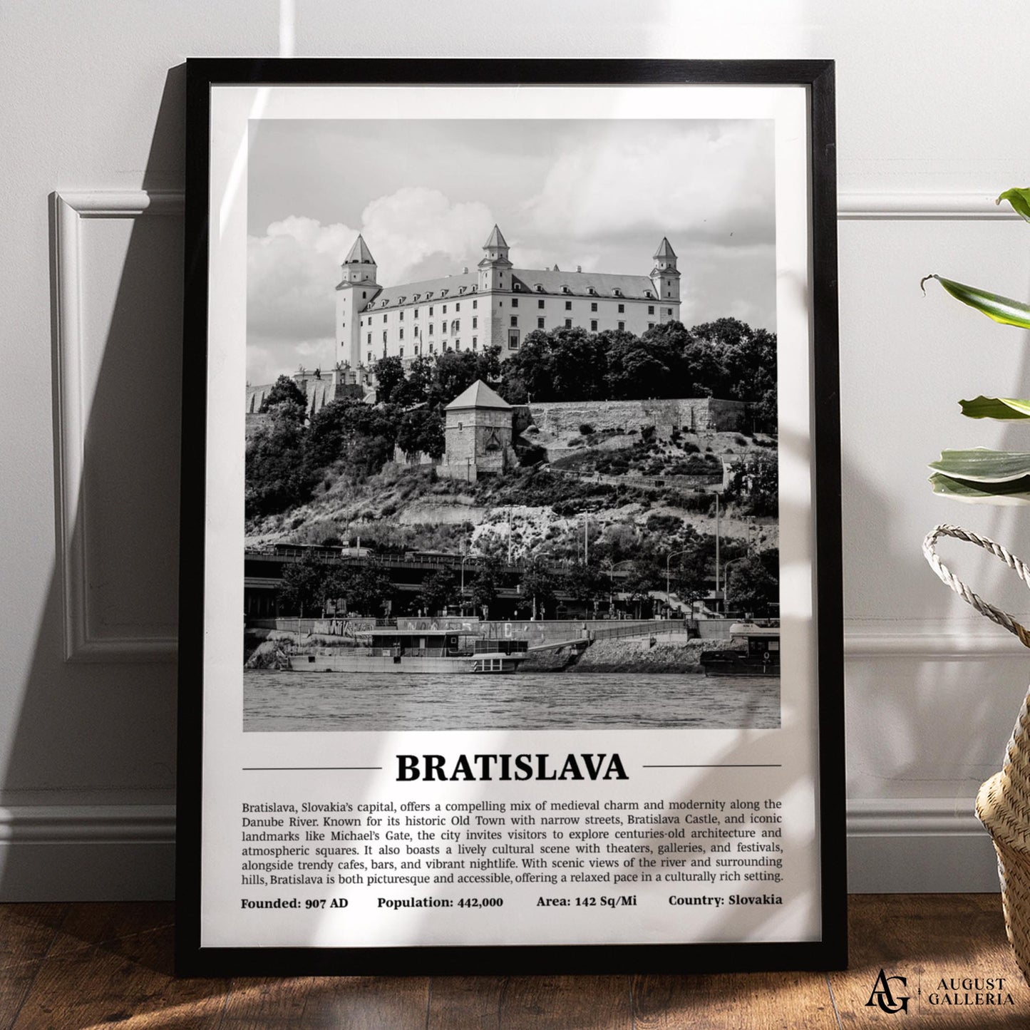 Bratislava Black & White City Print