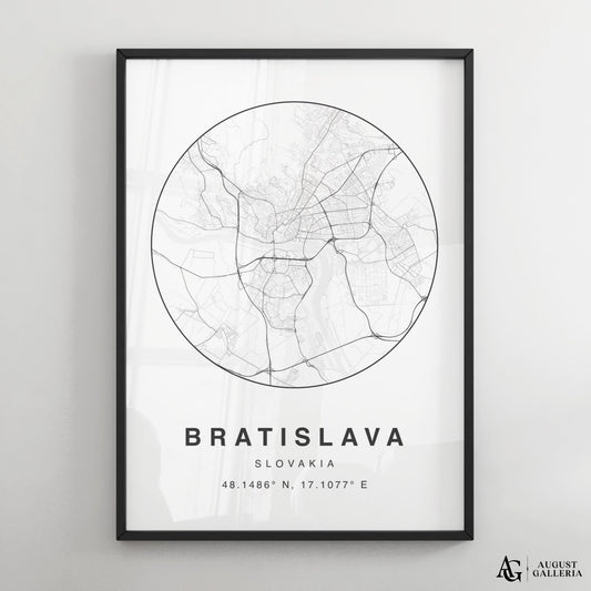Bratislava Minimalist Map