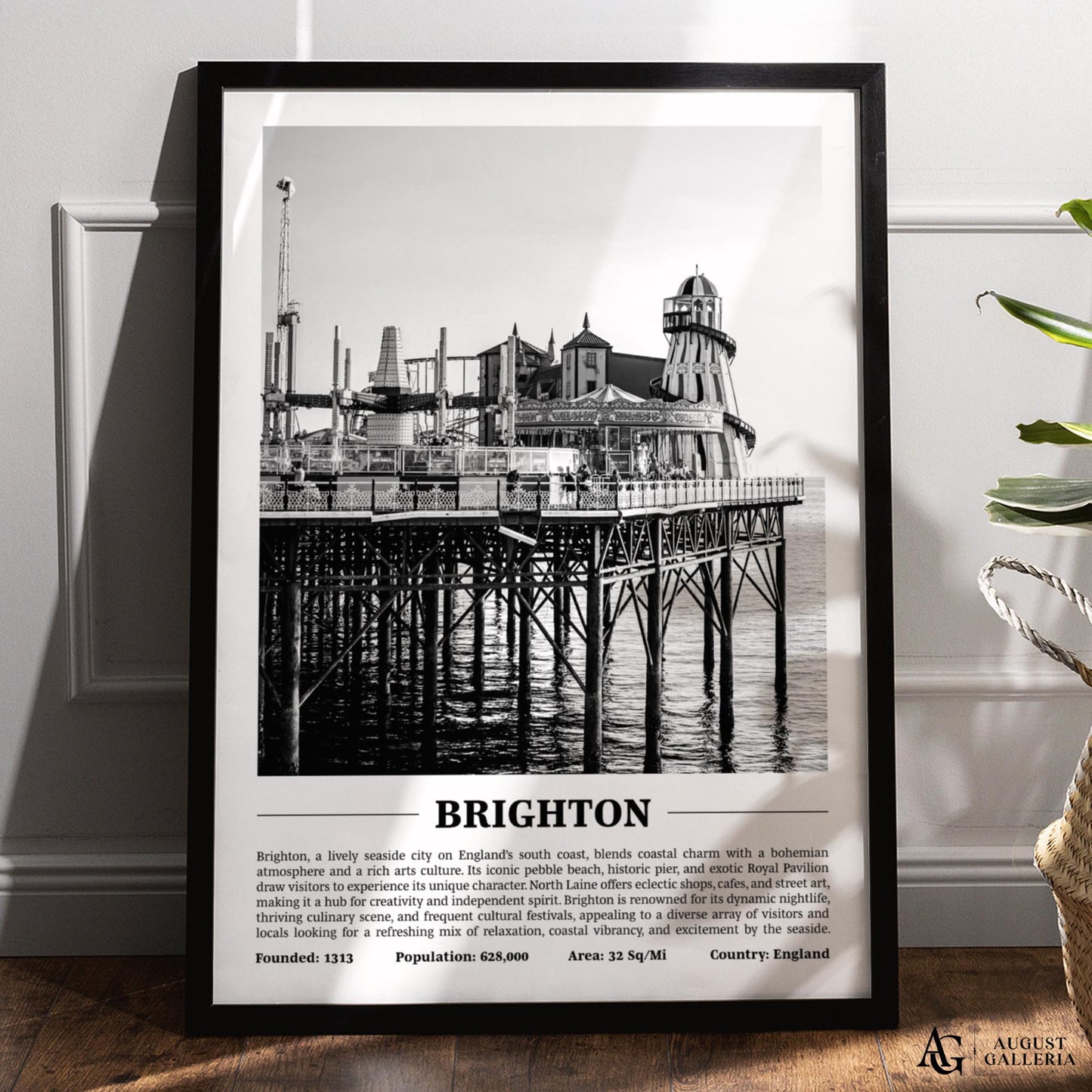 Brighton Black & White City Print