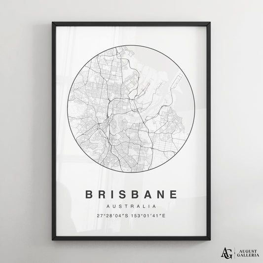 Brisbane Minimalist Map