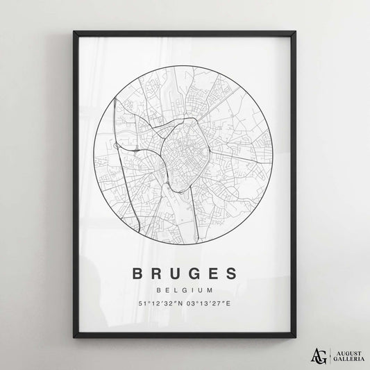 Bruges Minimalist Map