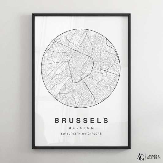 Brussels Minimalist Map