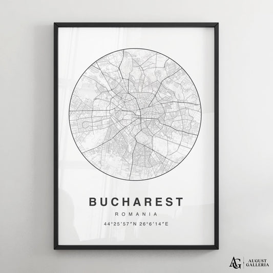 Bucharest Minimalist Map