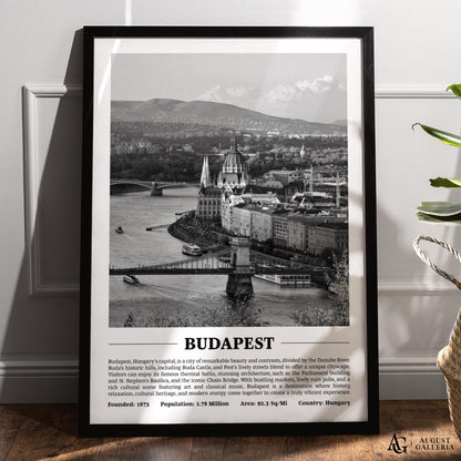 Budapest Black & White City Print