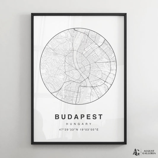 Budapest Minimalist Map